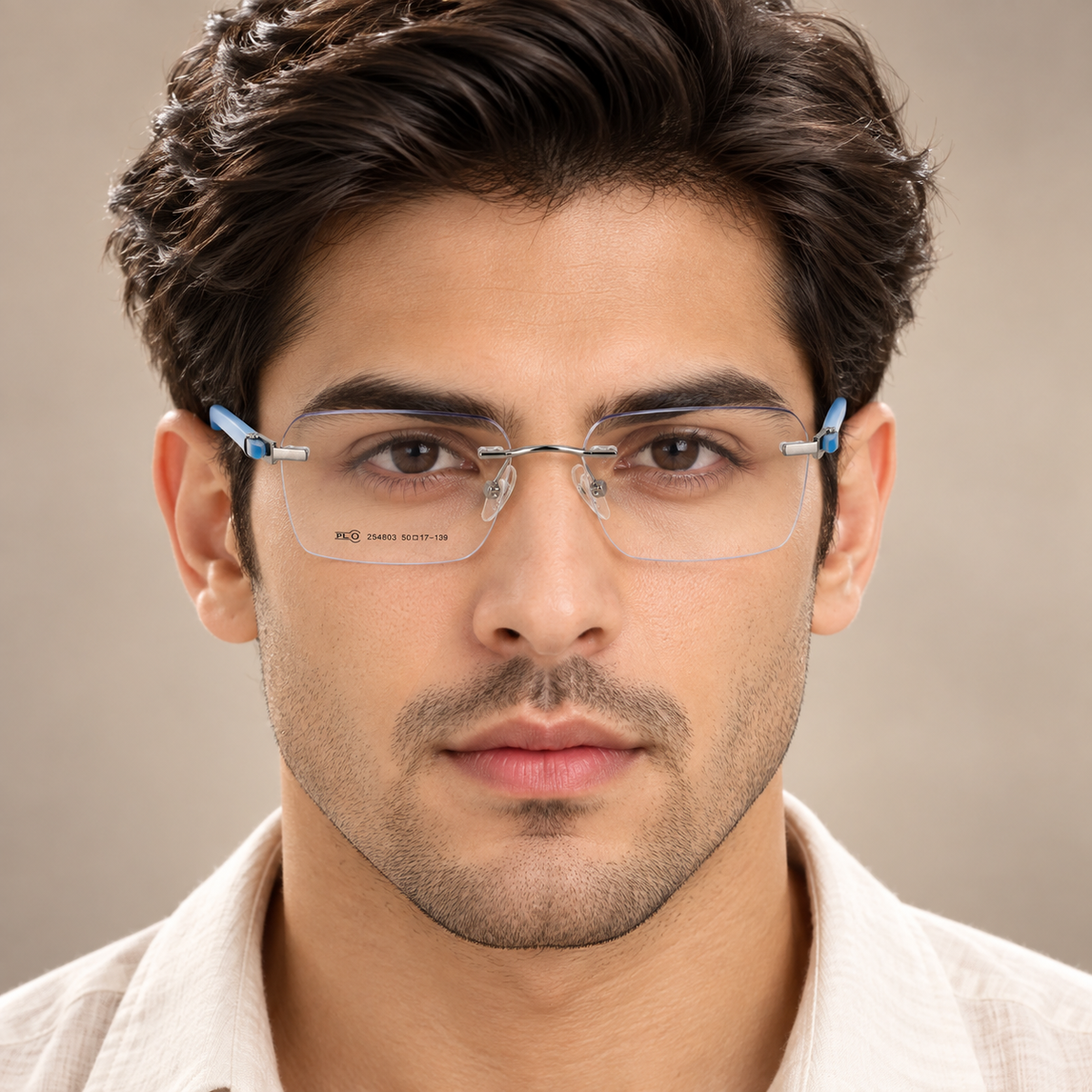 PL 254803 RIMLESS BLUE/SILVER