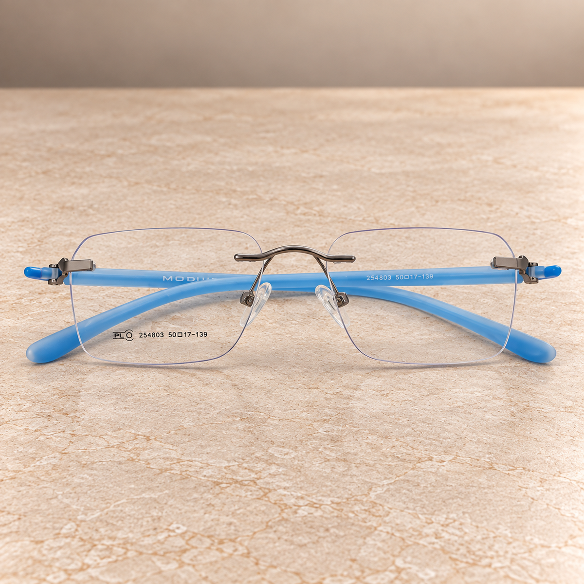PL 254803 RIMLESS BLUE/SILVER