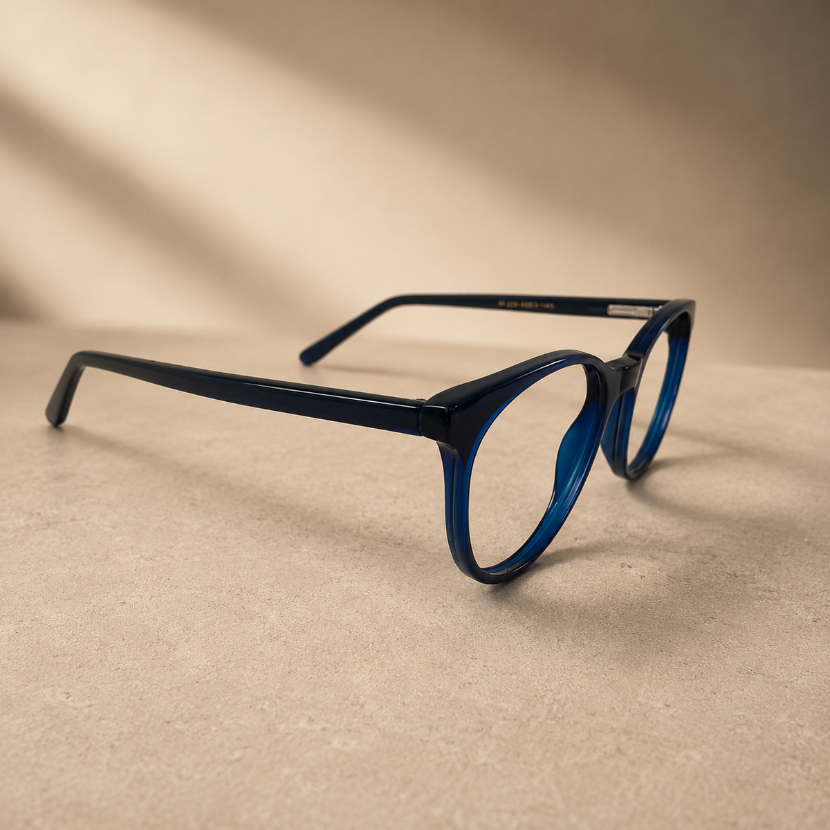 Denim Blue Round Acetate Frame, 48 mm