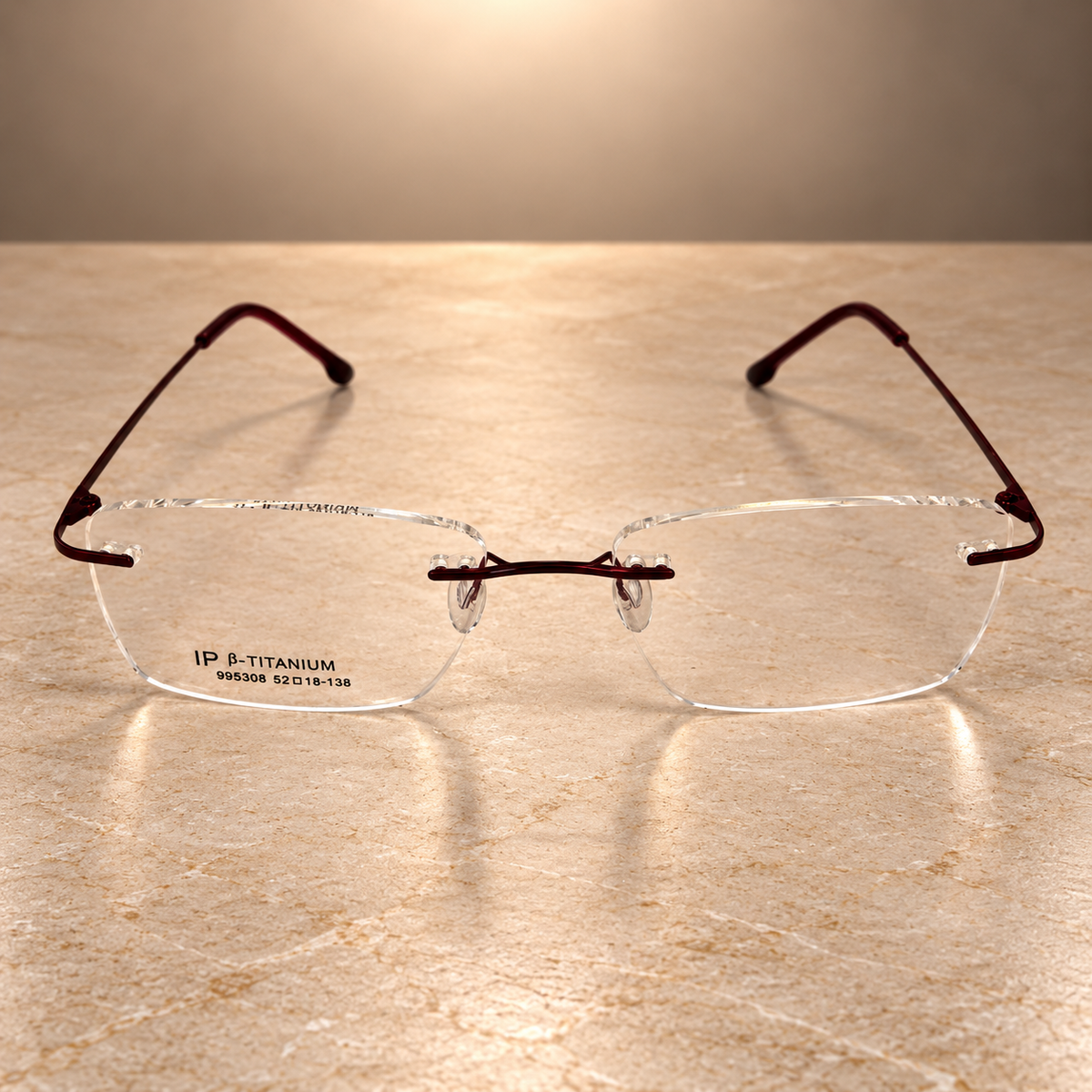 Pink Thin Rimless Titanium Frame 995308