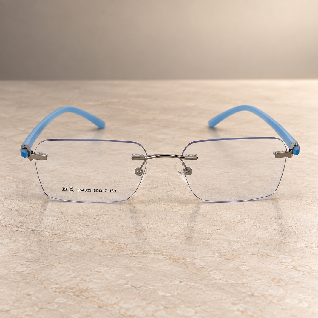 PL 254803 RIMLESS BLUE/SILVER