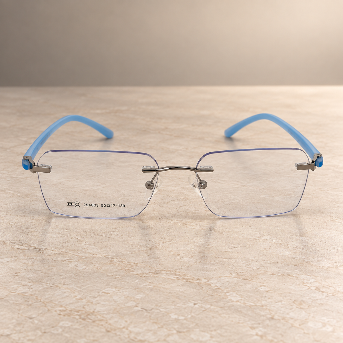 PL 254803 RIMLESS BLUE/SILVER