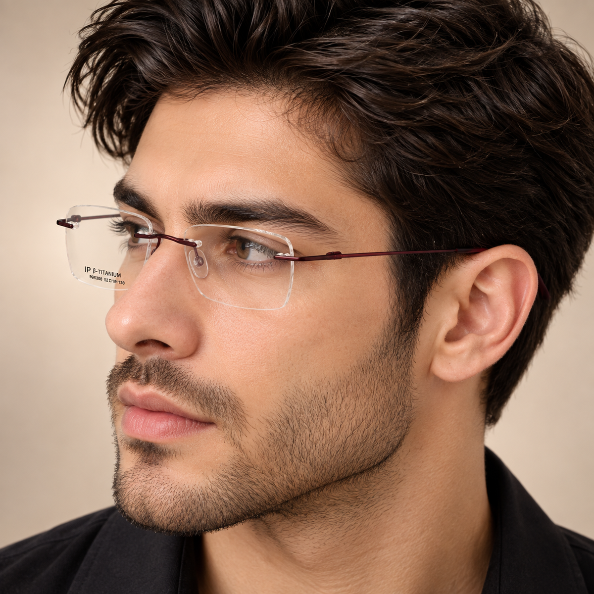 Pink Thin Rimless Titanium Frame 995308
