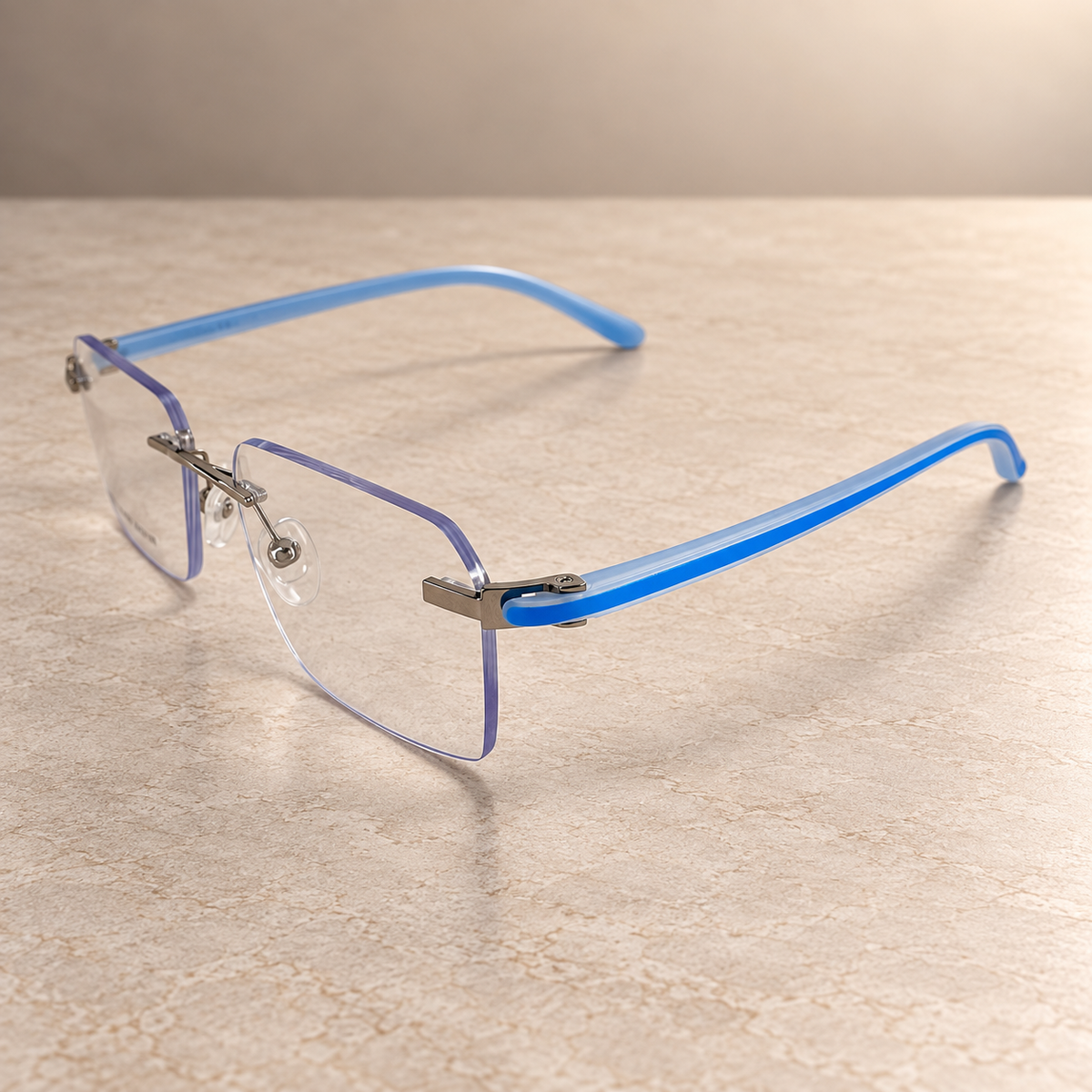 PL 254803 RIMLESS BLUE/SILVER