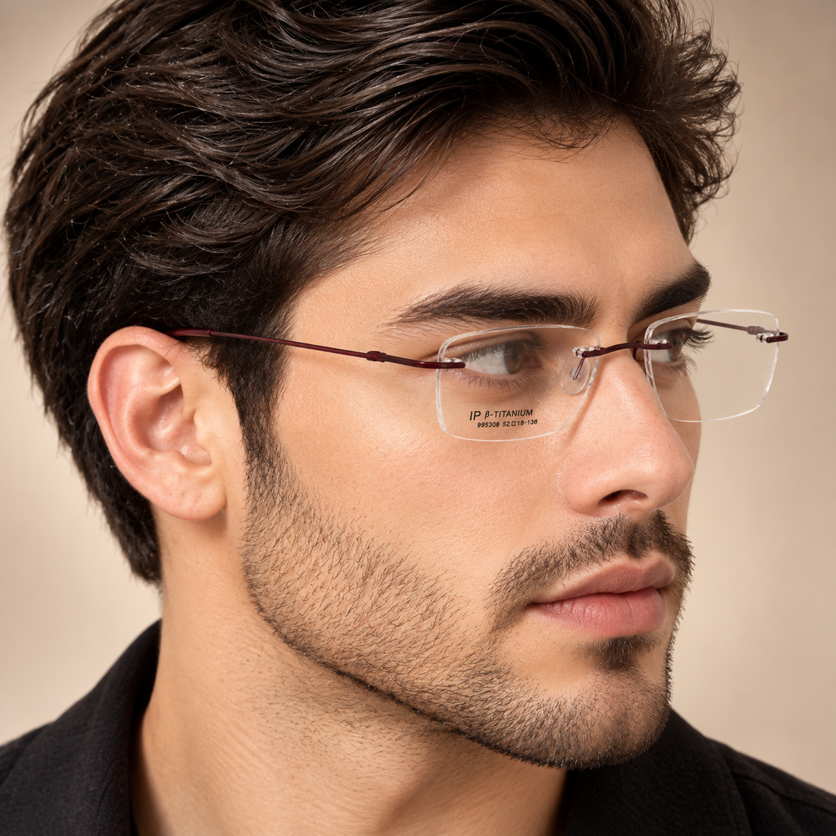 Pink Thin Rimless Titanium Frame 995308