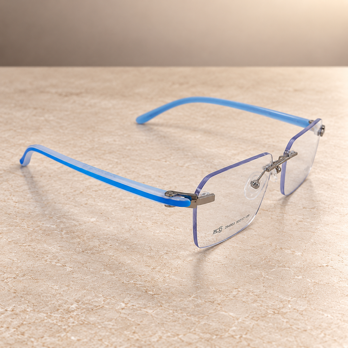 PL 254803 RIMLESS BLUE/SILVER