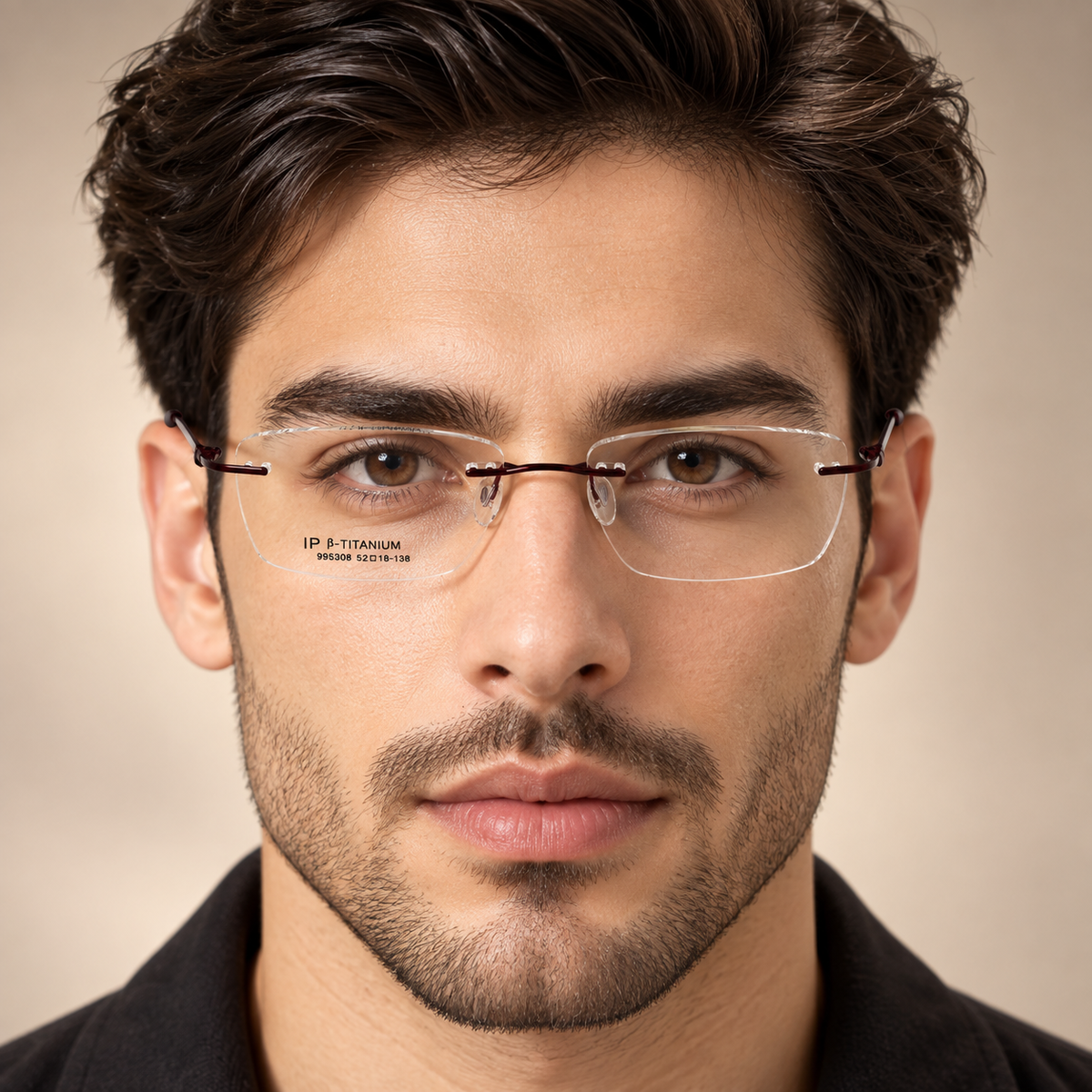 Pink Thin Rimless Titanium Frame 995308