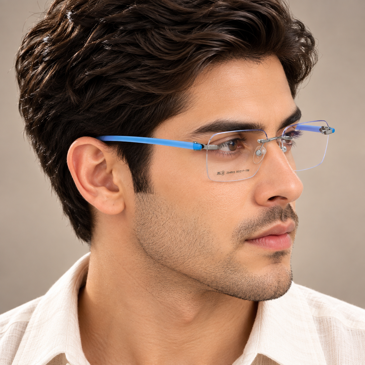 PL 254803 RIMLESS BLUE/SILVER
