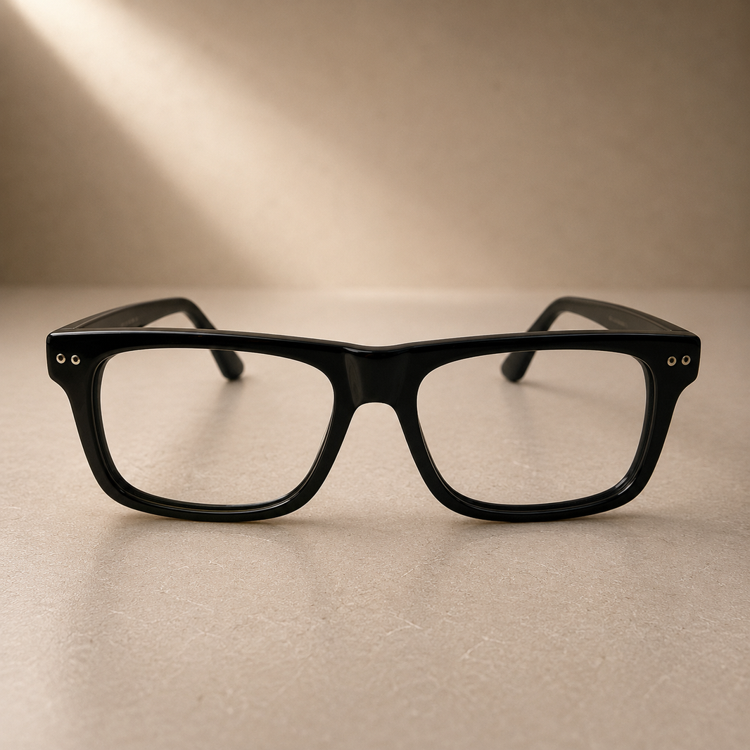Black Rectangular Full Acetate Frame