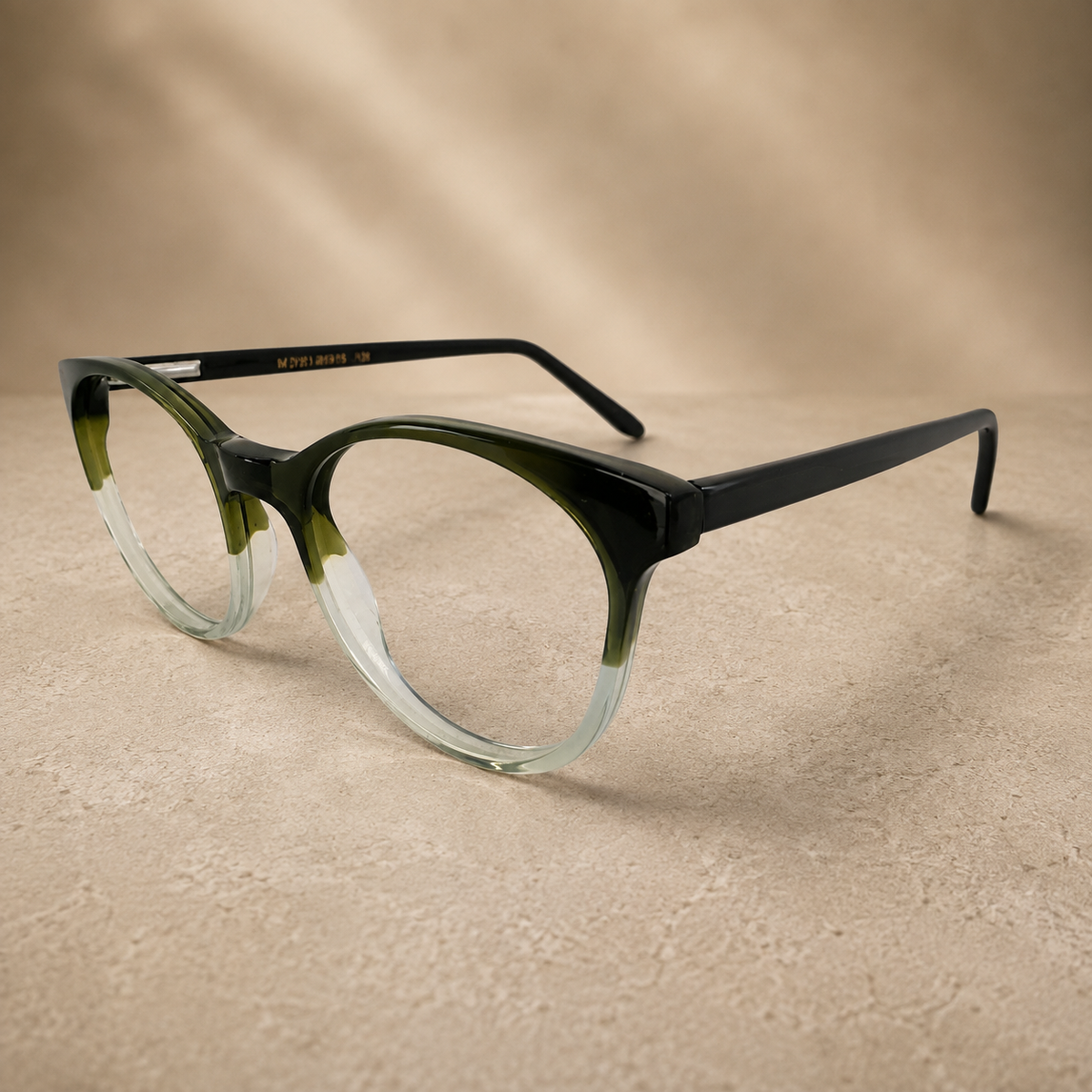 Green Gradient Round Acetate Frame, 48 mm