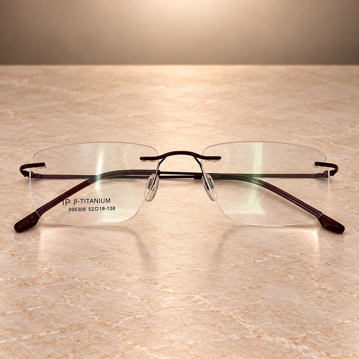 Pink Thin Rimless Titanium Frame 995308