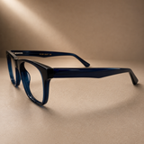 Denim Blue Round Acetate Frame, 48 mm